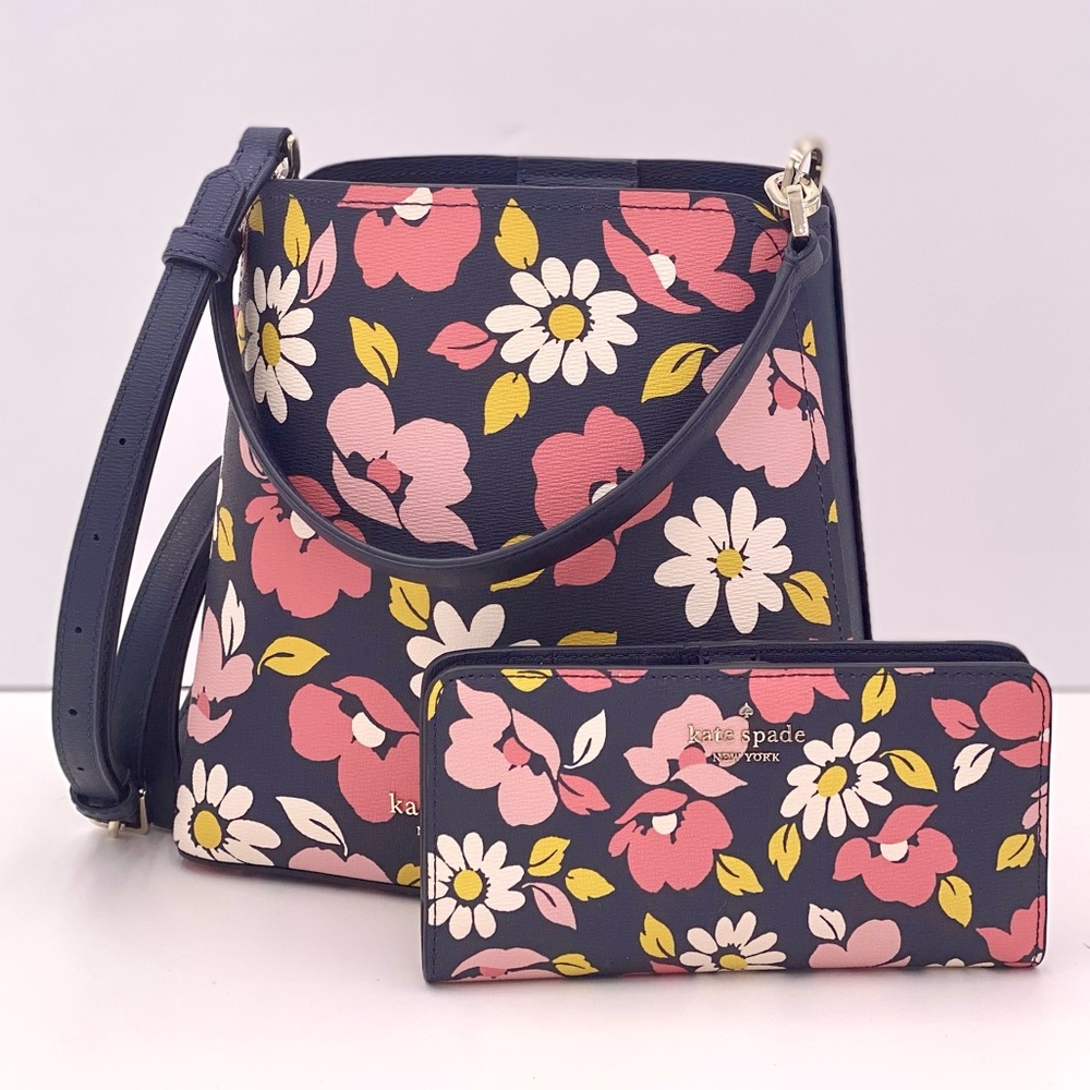 Kate Spade Darcy Road Trip Floral Small Bucket and Wallet Set - Picture 5 of 15